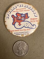 1981 Eau Claire Wisconsin Pinback Pin Hardees Upward Air show picture