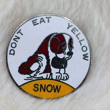 Vtg Dont Eat Yellow Snow Funny St Bernard Ski Resort Souvenir Enamel Pin Badge picture