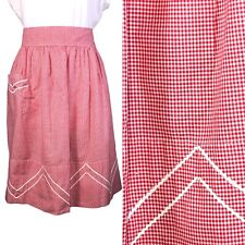 Vintage Apron Red/White Gingham Checked Retro Rockabilly Mint Condition 50s 60s picture