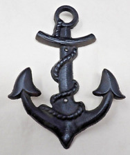 Vintage Nautical Anchor Design Black Cast Iron Coat Hat Wall Hook Hanger 8