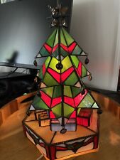 Tiffany Lighting STAINED GLASS 9” Christmas Tree Lamp: Handcrafted Artist Design picture