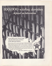 1938 Print Ad Texaco 100,000 Whirling Dervishes Depend on Lubrication Spinning picture