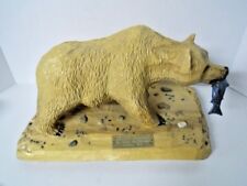 Blonde Grizzly Bear Unique Hand Carved Birch Wood One of Kind - Allan MacPherson picture