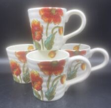 Maxcera WATER POPPY Bright Floral Ceramic Oversized Jumbo Mug 20oz Set Of 4 picture
