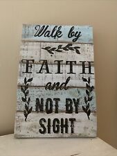 WALK BY FAITH and NOT BY SIGHT Religious God Jesus Prayer Wall Plaque 12