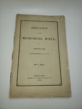 Original Antique Dedication of the Memorial Hall Dedham Mass 1868 Civil War roll picture