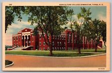 Fargo North Dakota Agricuture College Gymnasium Streetview Linen Postcard picture