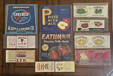 Lot Of 11 VEGETABLE CAN & CRATE LABELS - LYE LABELS Vintage Food Packaging picture