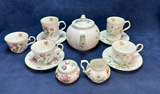 Stunning ROYAL PATRICIAN STAFFORDSHIRE TEA SET Floral 2-Sided FINE BONE CHINA picture