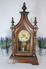 Antique junghans wood carved clock picture