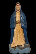 Antique La Milagrosa Virgin,Our Lady Of Grace Carved Wood folk art statue 10