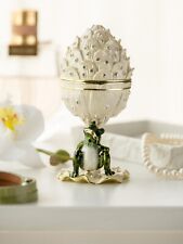 Keren Kopal Faberge Egg with Frog Trinket Box Handmade with Austrian Crystals picture