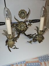 Works Beautiful Antique Vintage Wall  /  Hall Unique Flowers        2 Lights.  picture