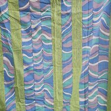 Vtg Montgomery Ward GROOVY WAVY TWIN FLAT BED SHEET fabric RETRO MODERN PERCALE picture