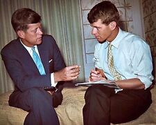 1959 JOHN & BOBBY KENNEDY on Campaign Trail - Candid COLOR TINTED PHOTO  (201-D) picture