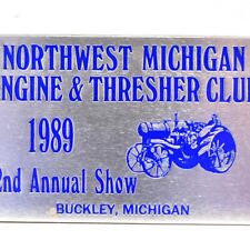 1989 Buckley Michigan Engine Thresher Tractor Club Antique Show Meet Plaque picture
