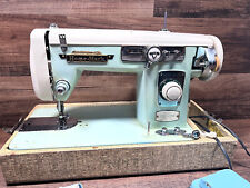 Vintage 1950's Home Mark De Luxe Model 1620 Pastel Blue Sewing Machine w/Case + picture