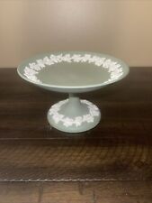 Wedgwood Sage Green Jasperware Pedestal Compote Made In England 1973 picture