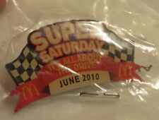 2010 McDonalds Super Saturday Flags Employee Lapel Hat Pin Collectible Racing picture