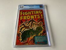 FIGHTING FRONTS 3 CGC 4.0 PRE CODE JEEP MINE EXPLOSION COVER HARVEY COMICS 1952 picture