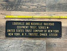 Antique Cast Iron Louisville Nashville New York Railroad Train Station Sign picture