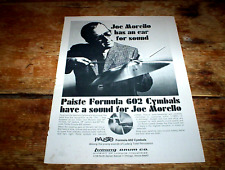 JOE MORELLO ( LUDWIG DRUMS / PAISTE CYMBALS ) 1970 U.S. magazine PROMO Ad NM- picture