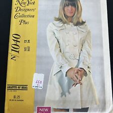 Vintage 1960s McCalls 1040 Mod Arlette of Real Coat Dress Sewing Pattern 12 CUT picture