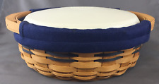 Longaberger 2004 Round Serving Basket with Liner, Chip & Dip Serving Tray w/Lid picture
