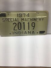 Vintage Indiana Special Machinery License Plate -  Plate 1974 Crafting Birthday picture
