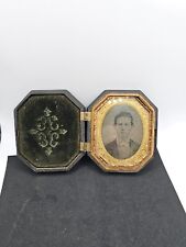 AMBROTYPE OF A YOUNG MAN NICE CLEAN CASE GOLD TRIM picture