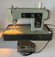 Sears Kenmore Sewing Machine 2142 Avocado w Pedal & Carrying Case Vintage Works picture