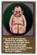 c1910's Billiken I Am The God Of Luckiness Observe My Twinkling Eye Postcard picture