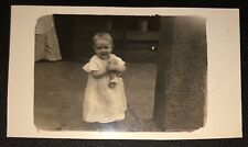 Vintage Postcard Real Photo Child DRESS HOLDING DOLL RPPC AZO picture