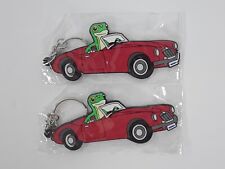 2x GEICO Gecko Lizard Convertible Red Car Rubber 3.5