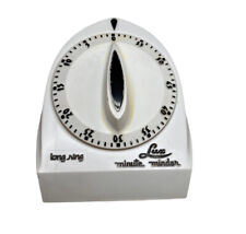 Vintage LUX Minute Minder Long Ring White Kitchen Timer Wind Up For Parts/Repair picture