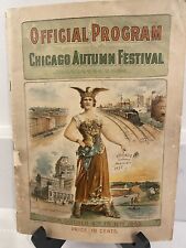 CHICAGO 1899 OFFICIAL PROGRAM AUTUMN FESTIVAL PRES MCKINLEY ADMIRAL G.DEWEY USN picture