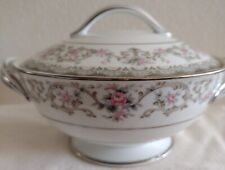 Noritake China Edgewood Floral Covered Sugar Bowl with Lid Pink Roses picture