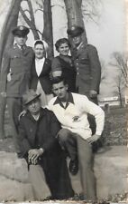 US Soldiers And Family Photograph 1950s Vintage Military Uniform 2 3/8 x 3 5/8 picture