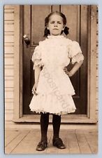 J98/ New Cumberland Pennsylvania RPPC Postcard c1910 Girl Frown Dress 134 picture