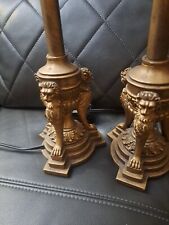 Pair Of Vintage Lion Head Lamps picture