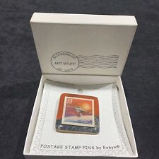 RARE Postage Stamp Pin Star Trek Artist Signed. 1999. Artisan Made With Stamp. picture