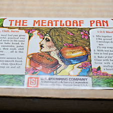 Vtg US Stamping Co Meatloaf Pan Unused Original SEALED Box Avocado Green Retro picture