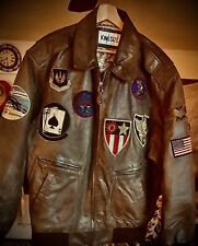 Leather Vintage Pilot Bomber Jacket From Korean War picture