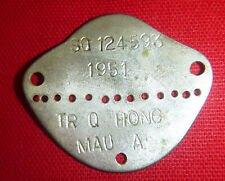 1951 FRENCH FOREIGN LEGION - Indochina War - DOG TAG # 124593 - VIETNAM - G.030 picture