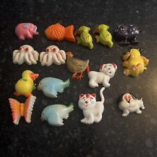 16 Vintage Puffy Animal Refrigerator Magnets Dog Cat Fish Chicken And More picture