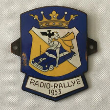 1953 Radio Rallye Dutch Car Club Enamel Rally Rallye Participant Badge Emblem  picture