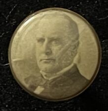 Antique 1896 McKinley Celluloid Lapel Button Early Presidential Button picture