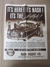 Vintage 1949 Nash Airflyte Probst Co Fold Out Brochure Advertisement  F picture