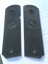 Colt 1911 Gov't Full size Black Rubber Checkered Factory with Logo New Grips picture