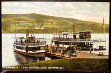 Vintage Postcard 1909 Steamers at Lake Station, Lake Sunapee, New Hampshire picture